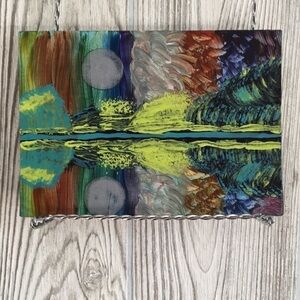 Abstract Colorful  Landscape Painting Small Panel (7x5)